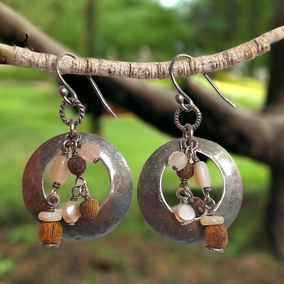 Source Unknown Jewelry - Artsy Boutique Pewter Charm Earrings